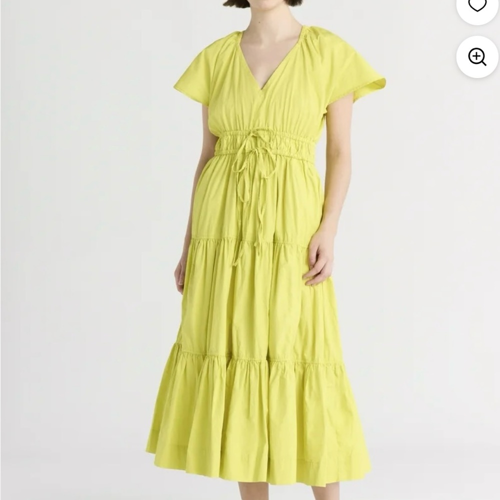 Yellow V-Neck Tiered Maxi Dress